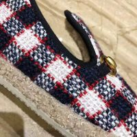 Gucci Unisex GG Check Tweed Loafer in Blue White and Red Check Tweed (1)