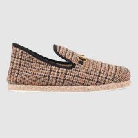 Gucci Unisex GG Check Wool Loafer in Brown Check Wool (1)