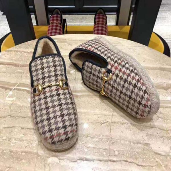 Gucci Unisex GG Check Wool Loafer in Brown Check Wool (7)