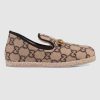 Gucci Unisex GG Wool Loafer in Beige and Ebony GG Wool