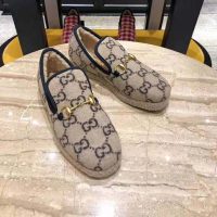 Gucci Unisex GG Wool Loafer in Beige and Ebony GG Wool (1)