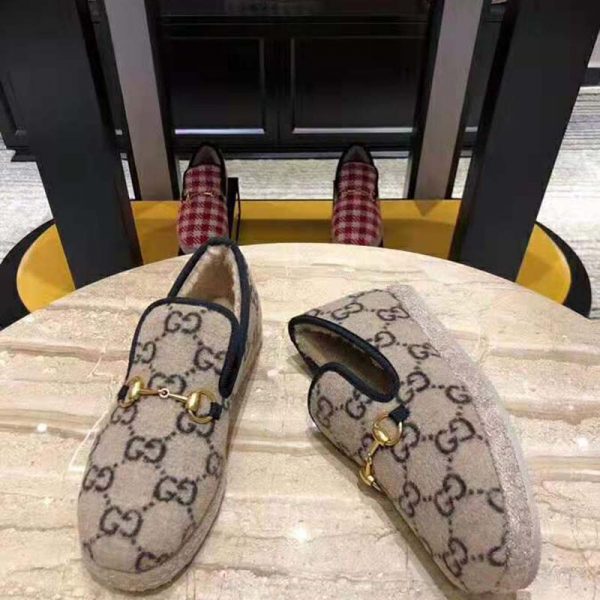 Gucci Unisex GG Wool Loafer in Beige and Ebony GG Wool (7)