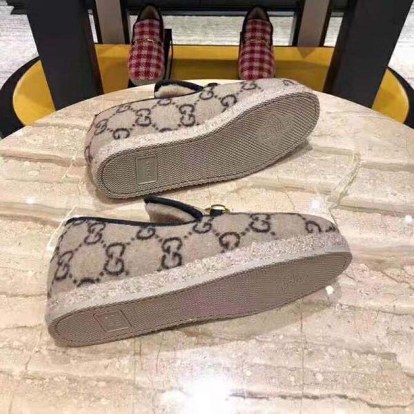 Gucci Unisex GG Wool Loafer in Beige and Ebony GG Wool (9)