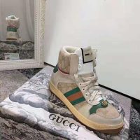 Gucci Unisex Screener GG High-Top Sneaker in Beige Original GG Canvas and Leather (1)