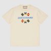 Gucci Women Gucci Band Oversize Print T-Shirt in White Cotton Jersey