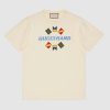 Gucci Women Gucci Band Oversize Print T-Shirt in White Cotton Jersey