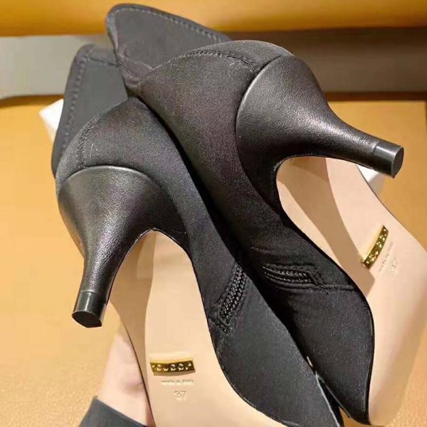 Gucci Women Gucci Zumi Mid-Heel Ankle Boot 7.7 cm Heel-Black (8)
