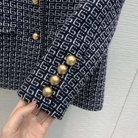 Gucci Women Square G Wool Jacket in Boxy Fit-Navy (7)