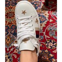 Gucci Women’s Ace Embroidered Sneaker in White Leather with Bees and Stars (1)