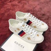 Gucci Women’s Ace Embroidered Sneaker in White Leather with Bees and Stars (1)