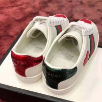 Gucci Women’s Ace Embroidered Sneaker with Two Leather Hearts in Rubber Sole-White (1)