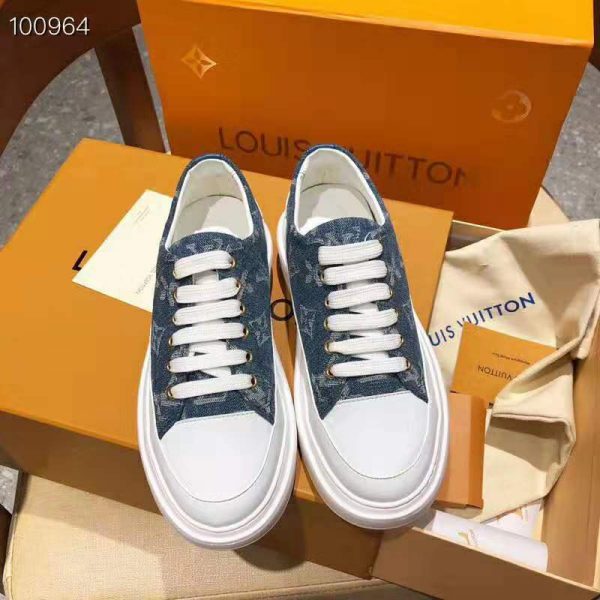 Louis Vuitton LV Men Stellar Sneaker in Blue Monogram Denim (4)