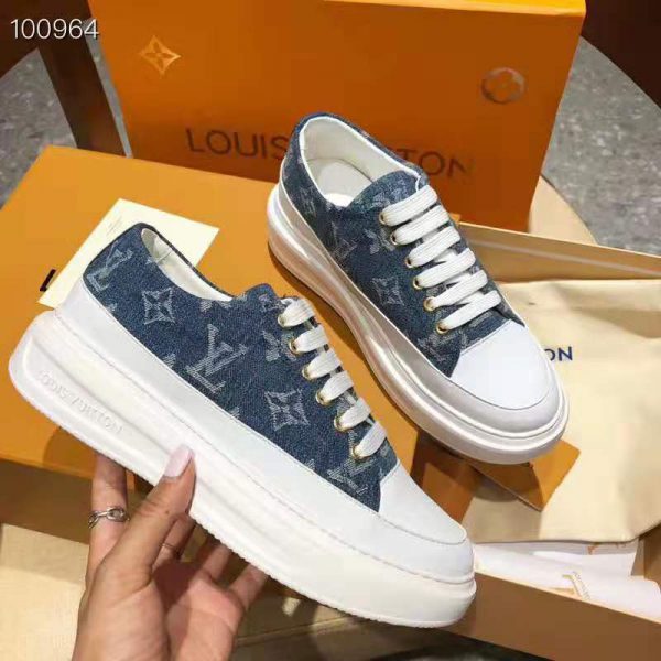 Louis Vuitton LV Men Stellar Sneaker in Blue Monogram Denim (8)