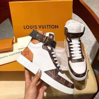 Louis Vuitton LV Unisex Boombox Sneaker Boot in Embossed Lamb Leather-Brown (1)