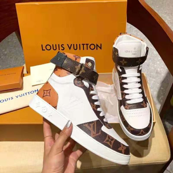 Louis Vuitton LV Unisex Boombox Sneaker Boot in Embossed Lamb Leather-Brown (2)