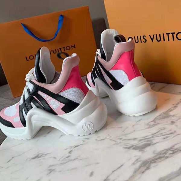 Louis Vuitton LV Unisex LV Archlight Sneaker in Calf Leather and Technical Fabric-Pink (12)