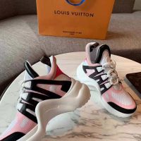 Louis Vuitton LV Unisex LV Archlight Sneaker in Calf Leather and Technical Fabric-Pink (1)