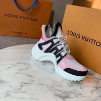 Louis Vuitton LV Unisex LV Archlight Sneaker in Calf Leather and Technical Fabric-Pink (1)