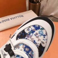 Louis Vuitton LV Unisex LV Archlight Sneaker in Flower-Print Calf Leather-Blue