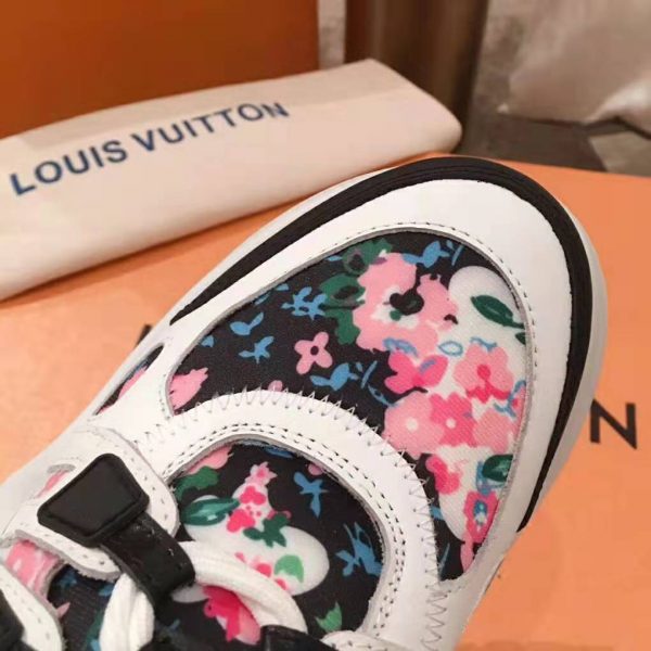 Louis Vuitton LV Unisex LV Archlight Sneaker in Flower-Print Calf Leather-Pink (2)