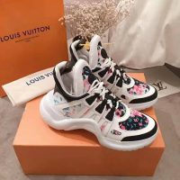 Louis Vuitton LV Unisex LV Archlight Sneaker in Flower-Print Calf Leather-Pink