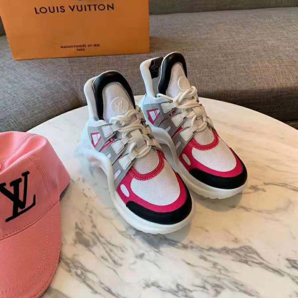 Louis Vuitton LV Unisex LV Archlight Sneaker in Technical Fabric and Monogram Canvas-Pink (3)