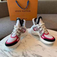 Louis Vuitton LV Unisex LV Archlight Sneaker in Technical Fabric and Monogram Canvas-Pink (1)