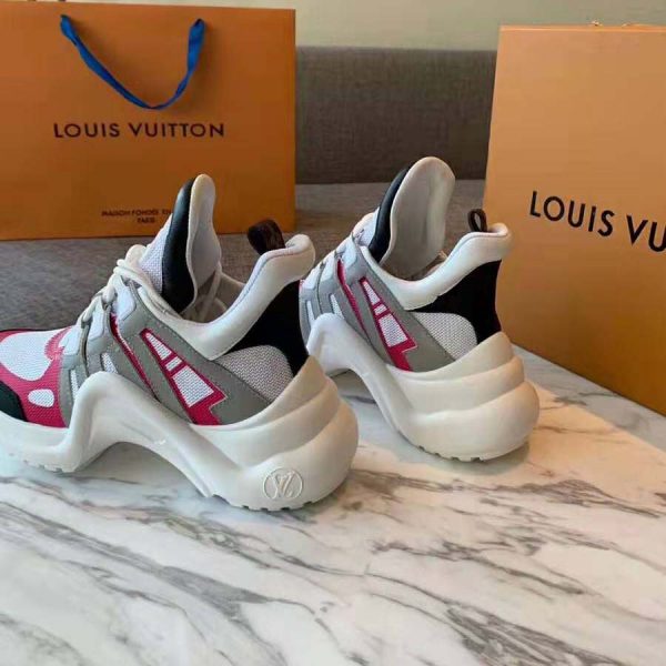 Louis Vuitton LV Unisex LV Archlight Sneaker in Technical Fabric and Monogram Canvas-Pink (9)