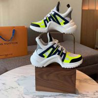Louis Vuitton LV Unisex LV Archlight Sneaker in Technical Fabric and Monogram Canvas-Yellow (1)