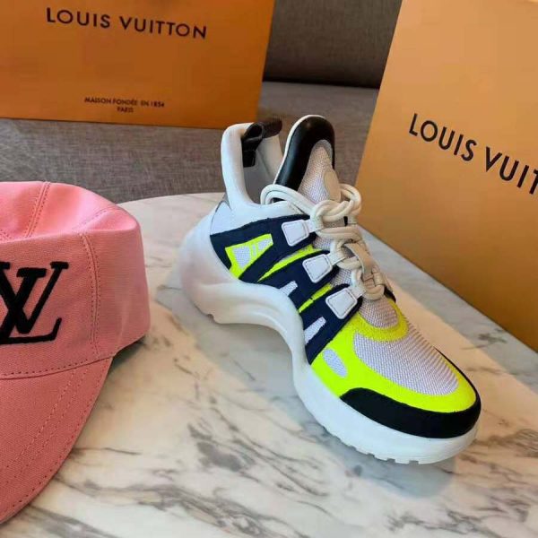 Louis Vuitton LV Unisex LV Archlight Sneaker in Technical Fabric and Monogram Canvas-Yellow (6)