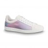 Louis Vuitton LV Unisex LV Luxembourg Sneaker in Iridescent Monogram Textile and Calf Leather-Rose