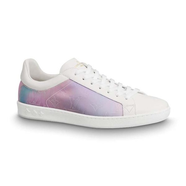 Louis Vuitton LV Unisex LV Luxembourg Sneaker in Iridescent Monogram Textile and Calf Leather-Rose (1)