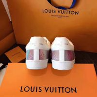 Louis Vuitton LV Unisex LV Luxembourg Sneaker in Iridescent Monogram Textile and Calf Leather-Rose (1)