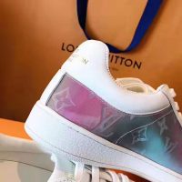 Louis Vuitton LV Unisex LV Luxembourg Sneaker in Iridescent Monogram Textile and Calf Leather-Rose (1)