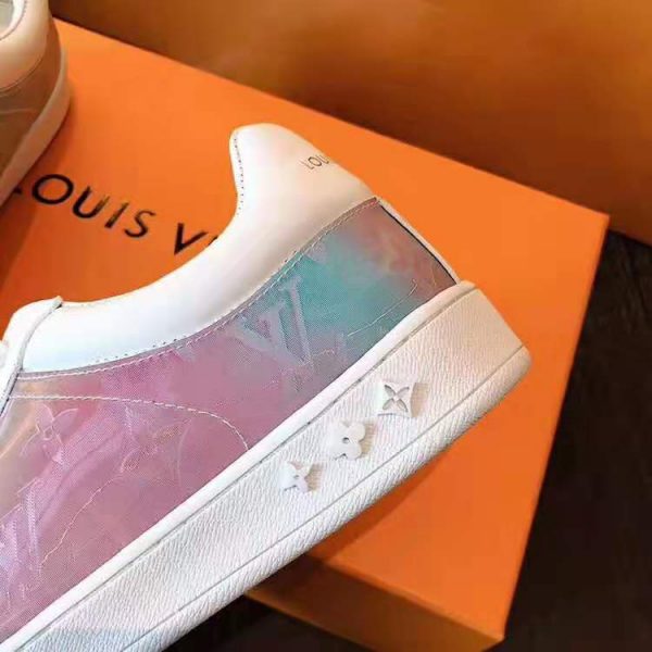 Louis Vuitton LV Unisex LV Luxembourg Sneaker in Iridescent Monogram Textile and Calf Leather-Rose (6)