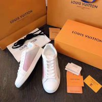 Louis Vuitton LV Unisex LV Luxembourg Sneaker in Iridescent Monogram Textile and Calf Leather-Rose (1)