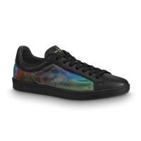 Louis Vuitton LV Unisex LV Sneaker Luxembourg in Iridescent Monogram Textile and Calf Leather-Black (1)