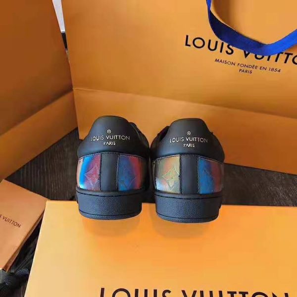 Louis Vuitton LV Unisex LV Sneaker Luxembourg in Iridescent Monogram Textile and Calf Leather-Black (6)