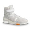 Louis Vuitton LV Unisex LV Trainer Sneaker Boot in Grained Calf Leather-White