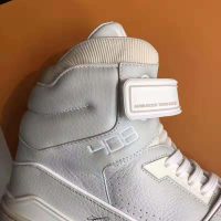 Louis Vuitton LV Unisex LV Trainer Sneaker Boot in Grained Calf Leather-White (1)