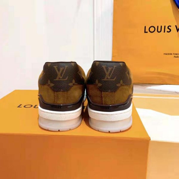 Louis Vuitton LV Unisex LV Trainer Sneaker in Monogram Canvas and Suede Calf Leather-Brown (12)