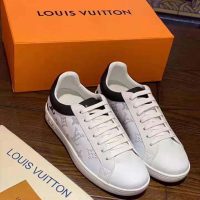 Louis Vuitton LV Unisex Luxembourg Sneaker in White Grained Calf Leather-Black (1)