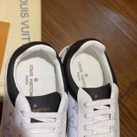 Louis Vuitton LV Unisex Luxembourg Sneaker in White Grained Calf Leather-Black (1)