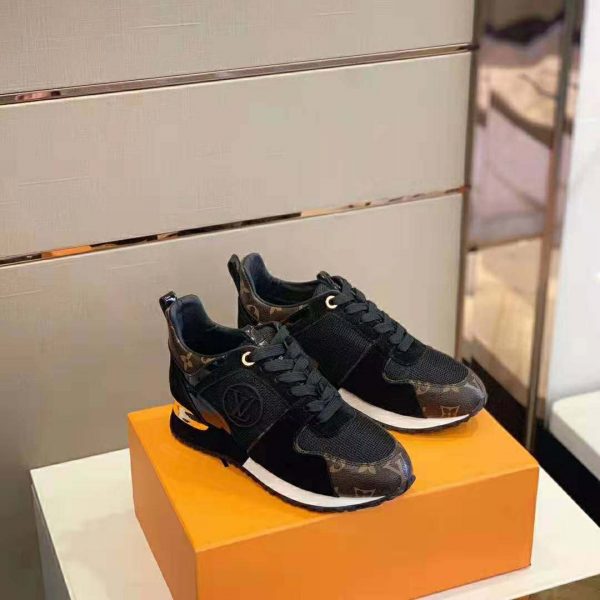 Louis Vuitton LV Unisex Run Away Sneaker in Suede Calf Leather-Black (2)