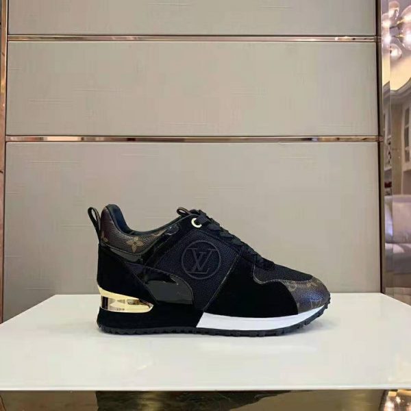 Louis Vuitton LV Unisex Run Away Sneaker in Suede Calf Leather-Black (3)