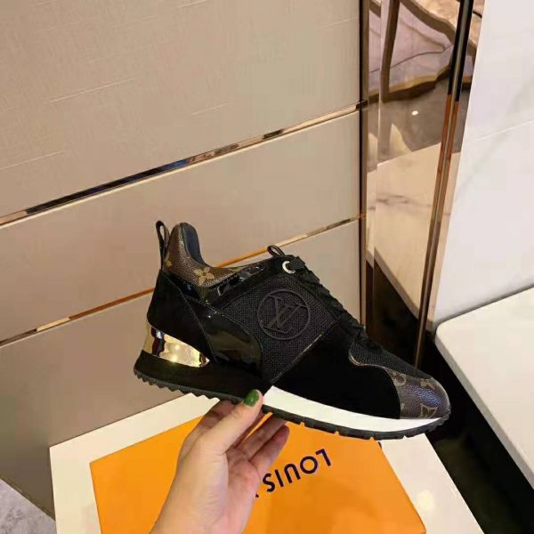 Louis Vuitton LV Unisex Run Away Sneaker in Suede Calf Leather-Black (6)
