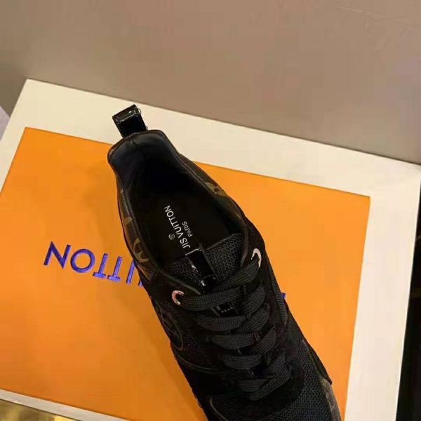 Louis Vuitton LV Unisex Run Away Sneaker in Suede Calf Leather-Black (8)