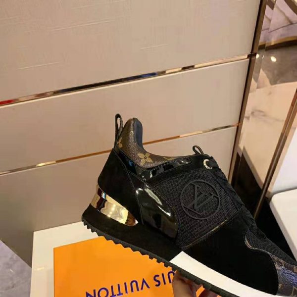 Louis Vuitton LV Unisex Run Away Sneaker in Suede Calf Leather-Black (9)