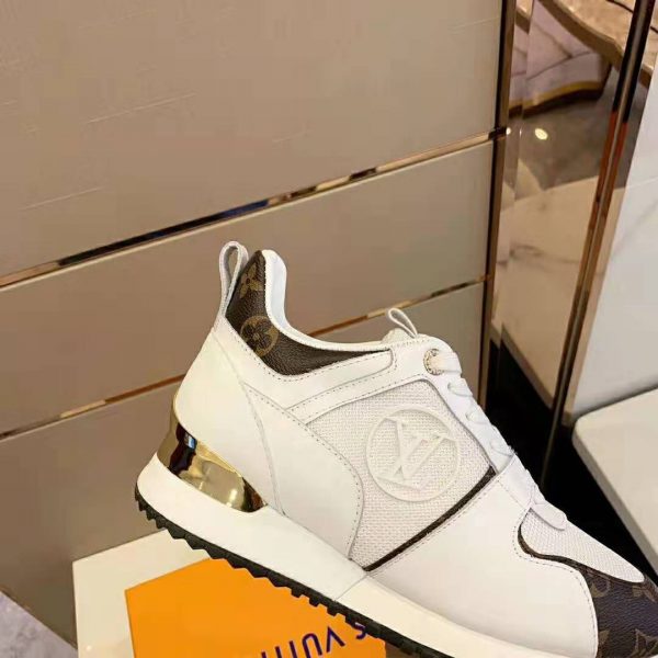 Louis Vuitton LV Unisex Run Away Sneaker in Supple Calf Leather-White (8)