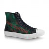 Louis Vuitton LV Unisex Tattoo Sneaker Boot in Damier Tartan Canvas-Green